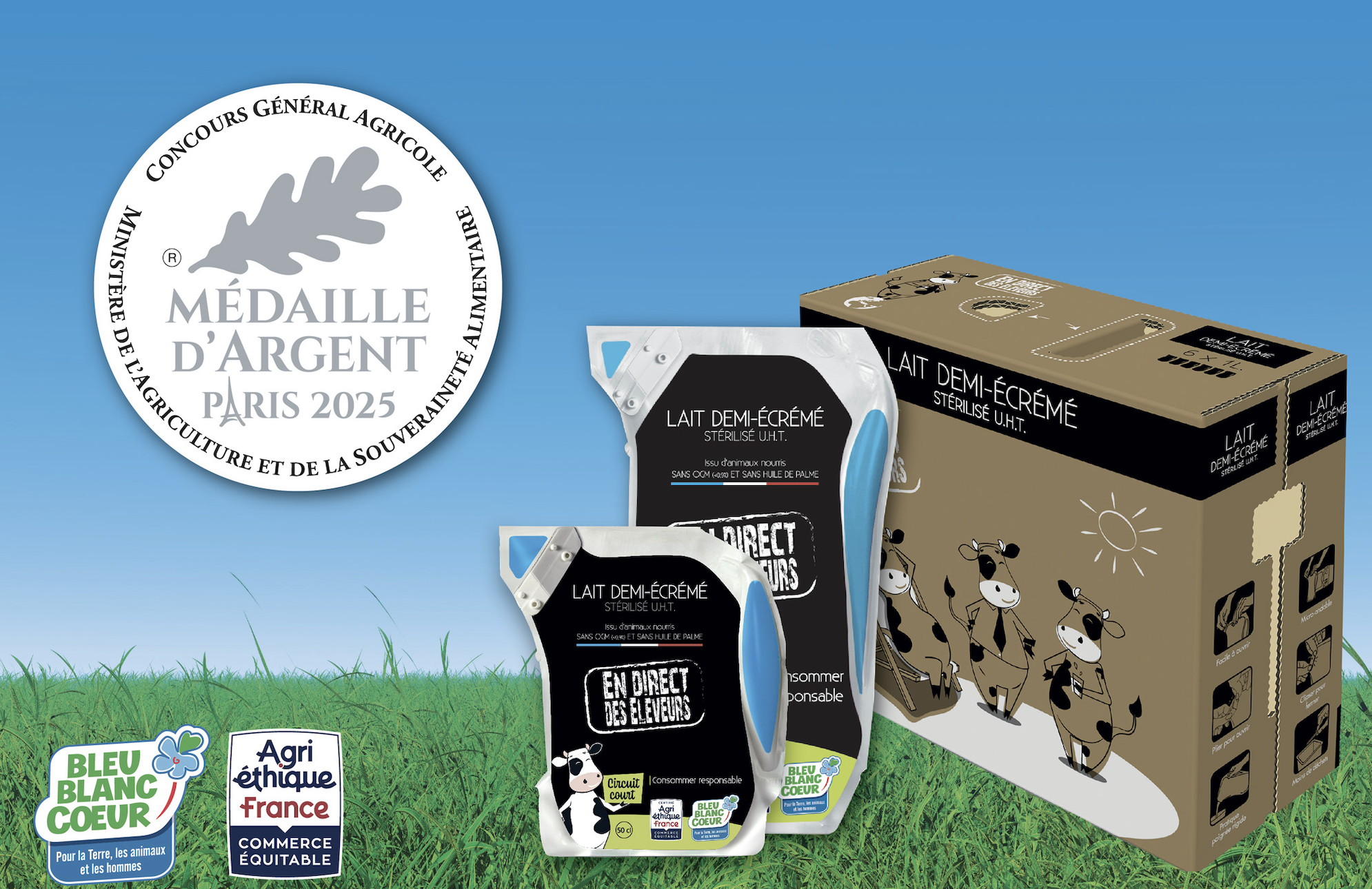 Lait Demi écrémé UHT 1L X 6 BBC PDL
